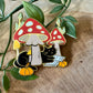 Black Cat & Mushroom Enamel Pin