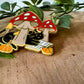Black Cat & Mushroom Enamel Pin
