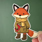 Autumn Fox Die Cut Sticker