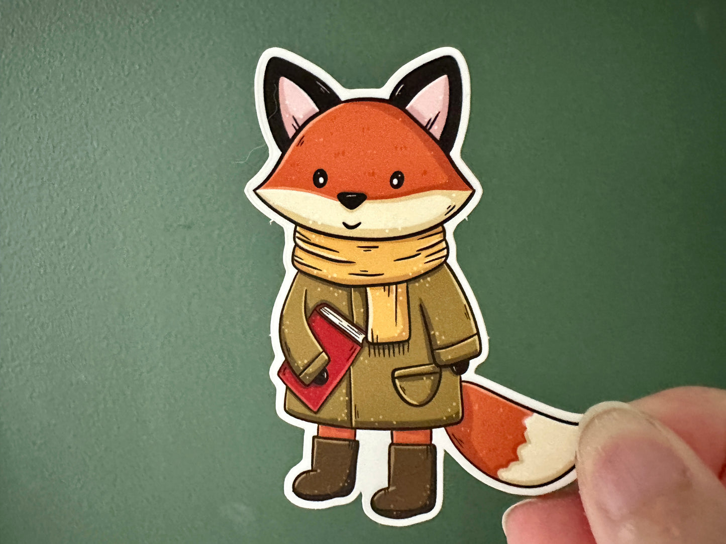 Autumn Fox Die Cut Sticker