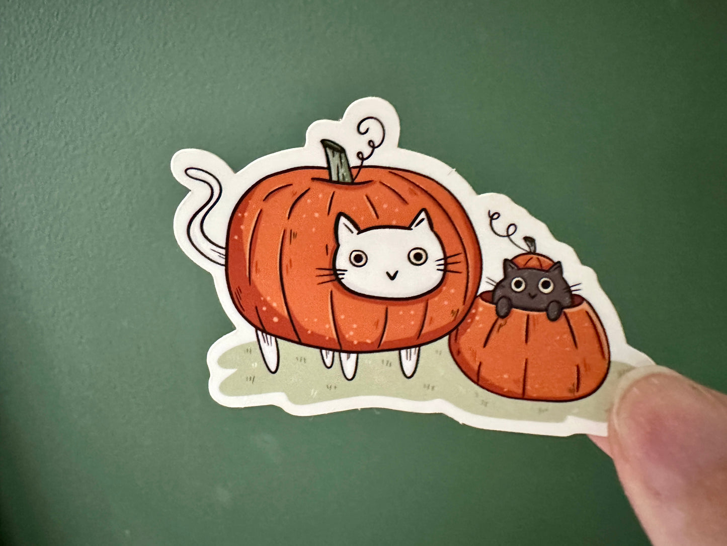 Cats & Pumpkins Die Cut Sticker