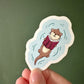 Floating Otter Die Cut Sticker