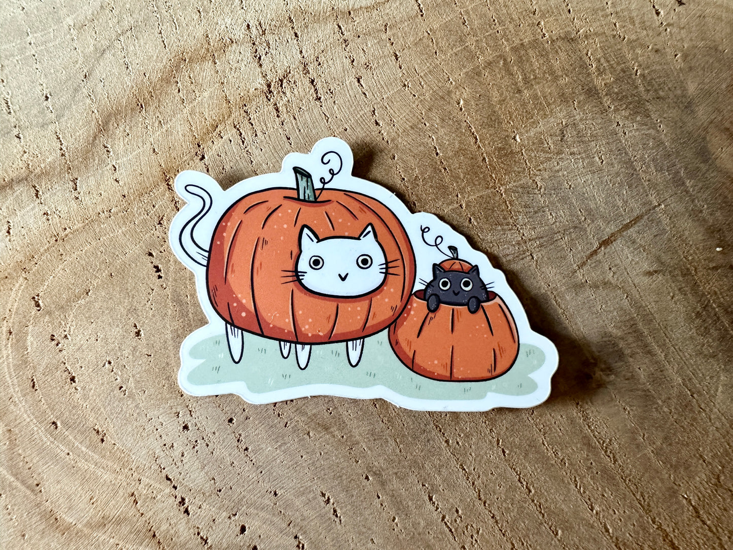 Cats & Pumpkins Die Cut Sticker