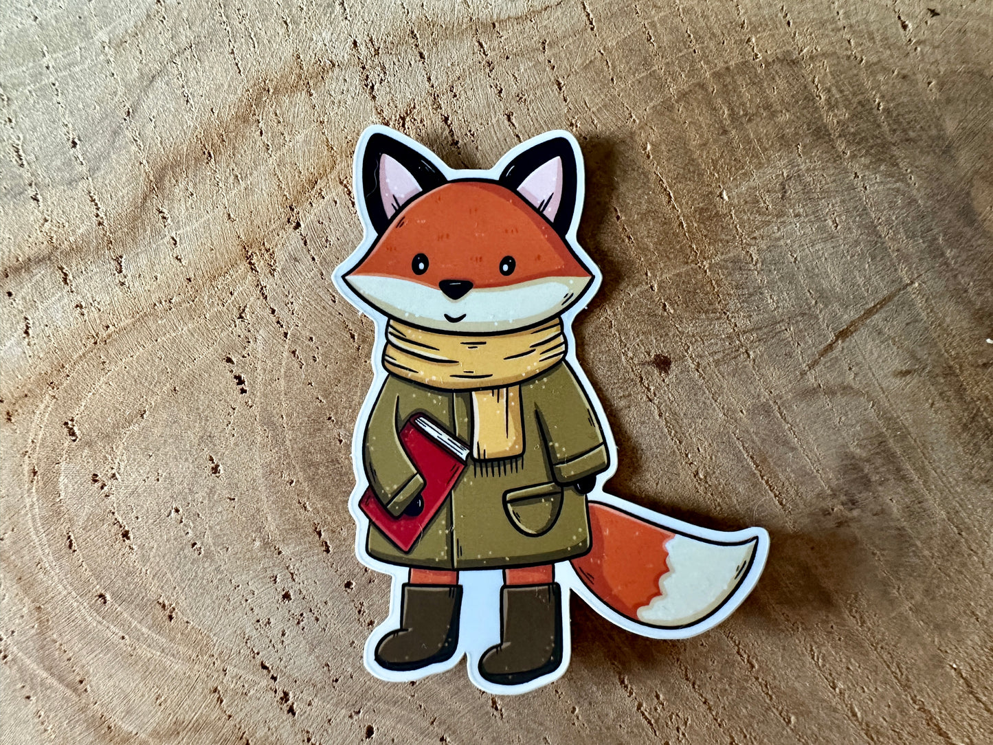Autumn Fox Die Cut Sticker