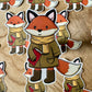 Autumn Fox Die Cut Sticker