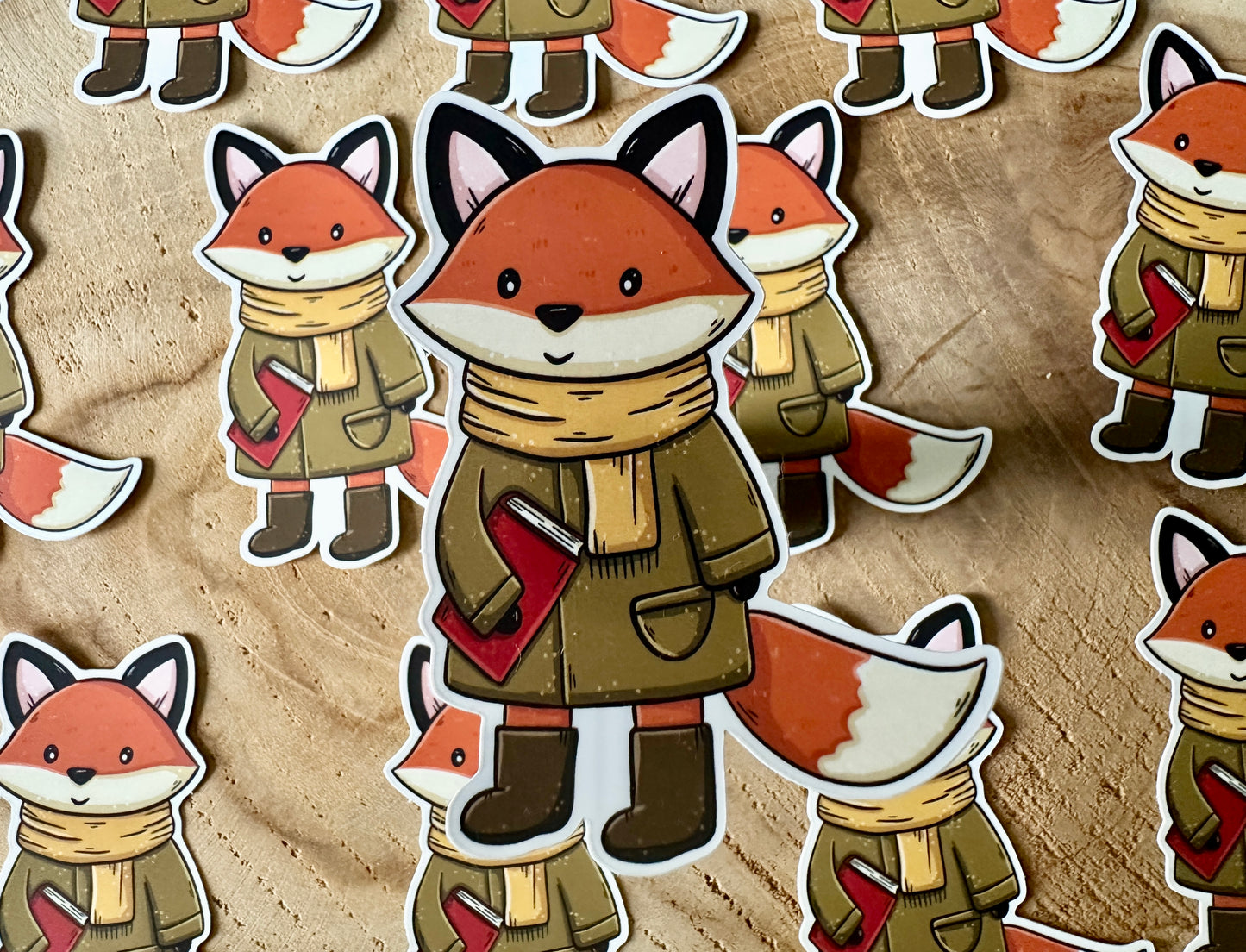 Autumn Fox Die Cut Sticker