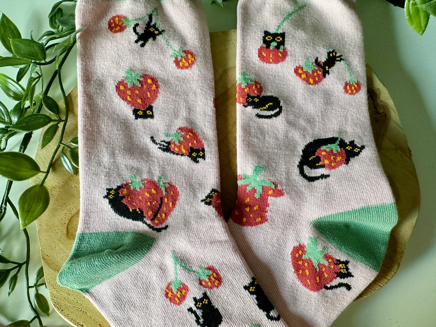 Cats & Strawberries Socken