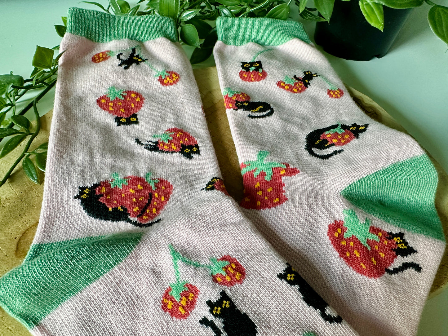 Cats & Strawberries Socken