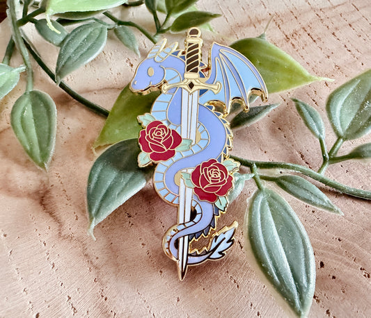 Drache & Schwert Emaille-Anstecker