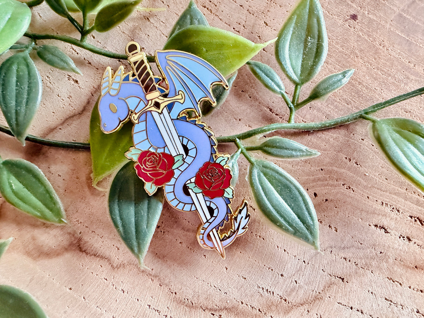 Dragon & Sword Enamel Pin