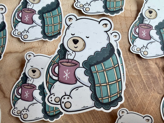 Kuscheliger Eisbär Aufkleber