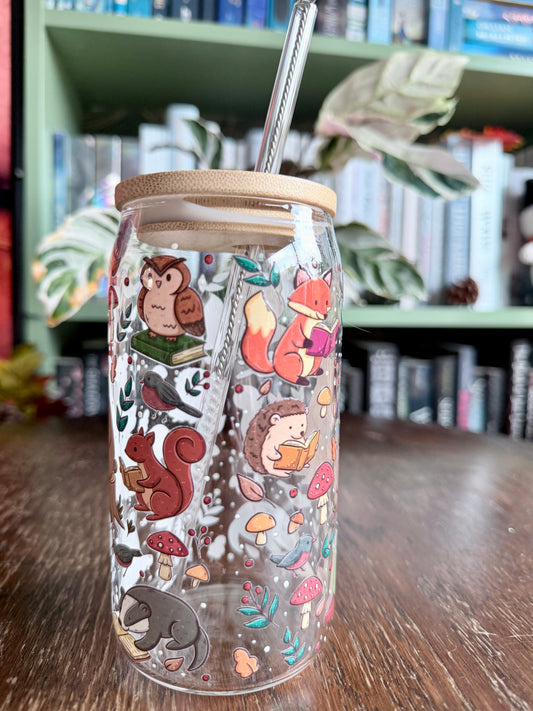 Woodland Critters Glass Tumbler