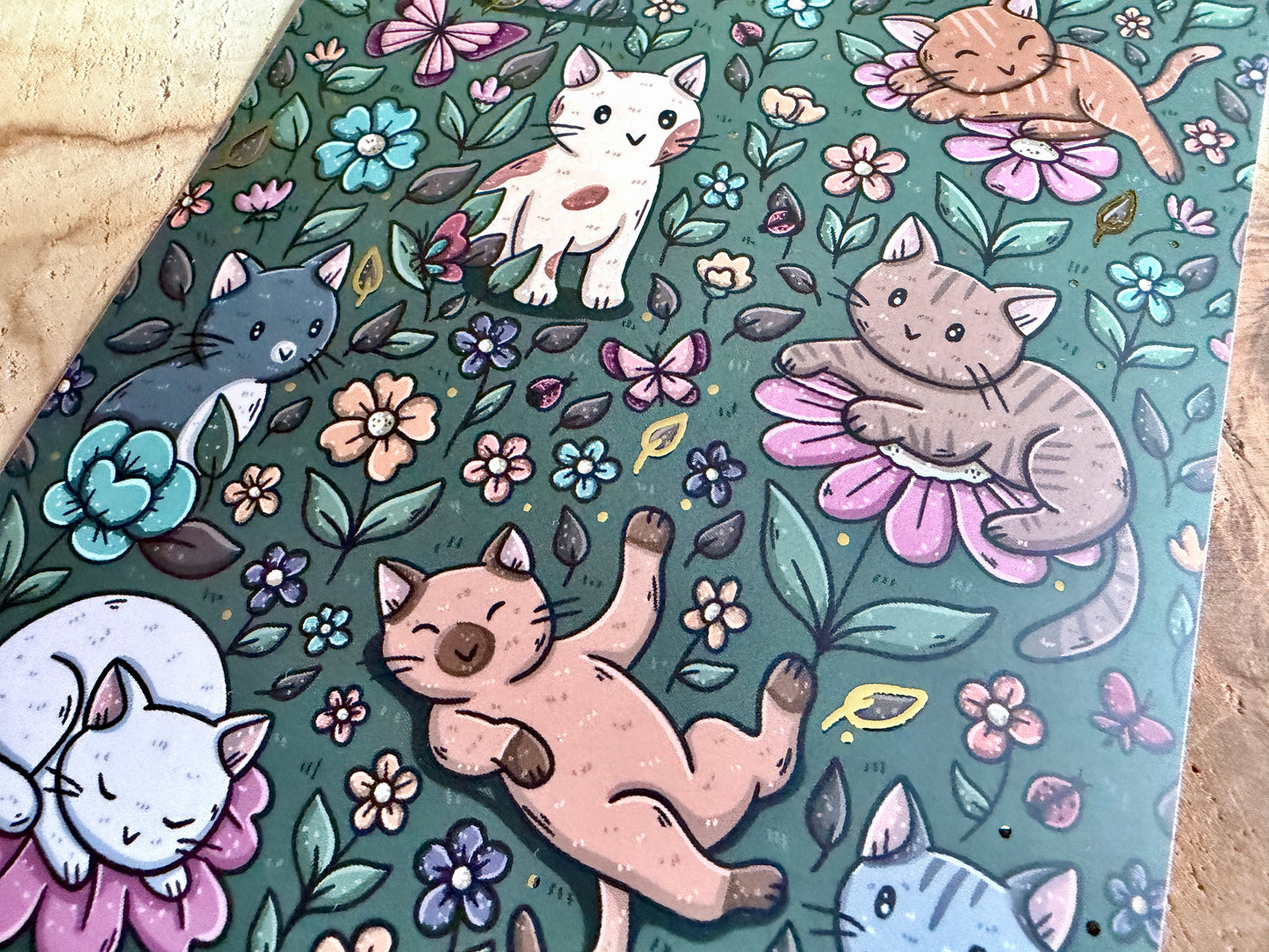 Insert pour liseuse Chats et fleurs