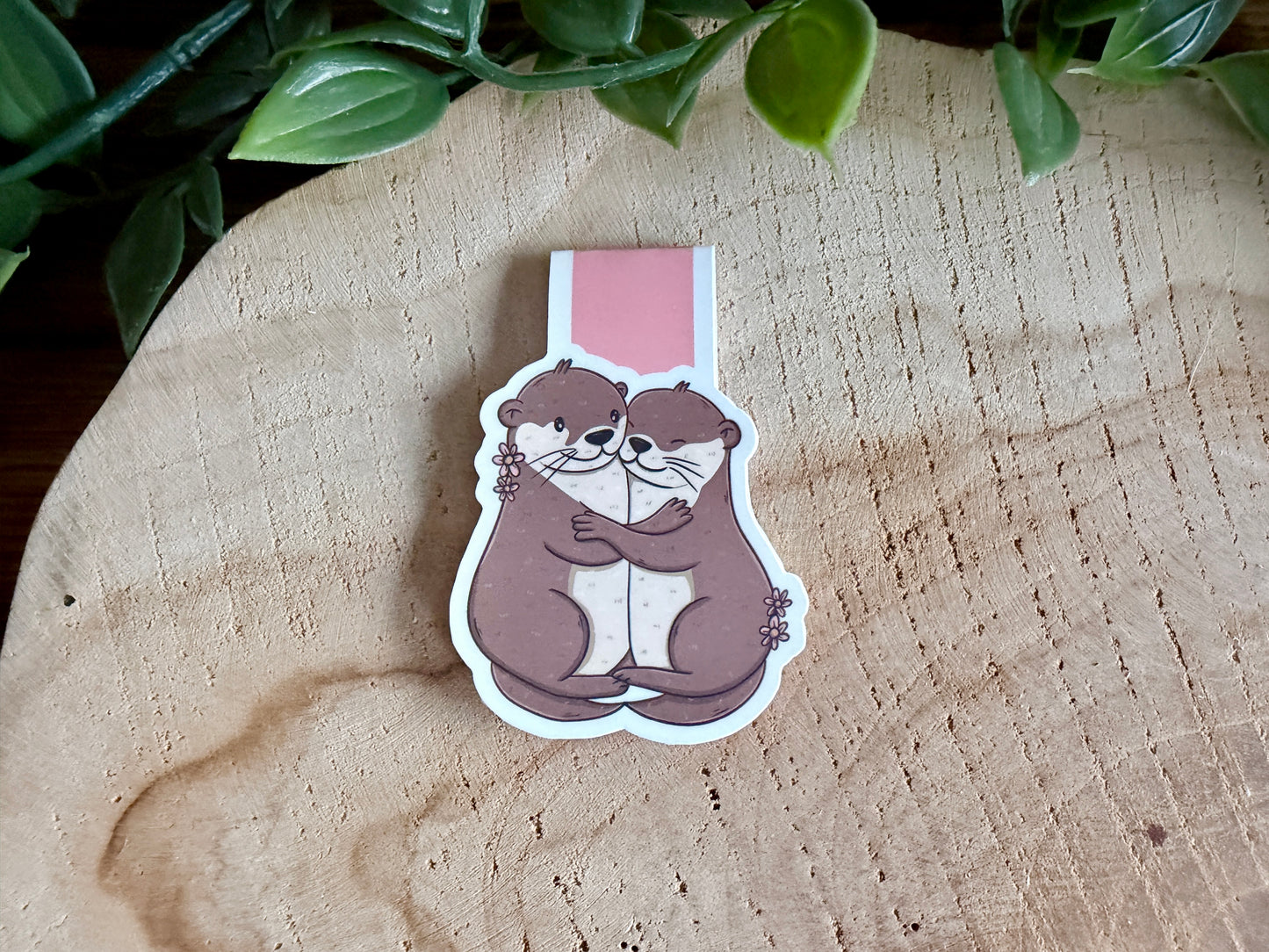 Otter Cuddles Magnetic Bookmark