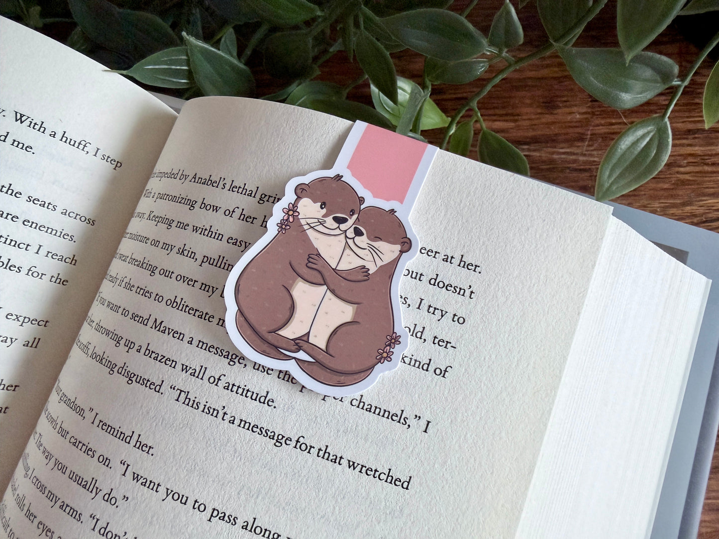 Otter Cuddles Magnetic Bookmark