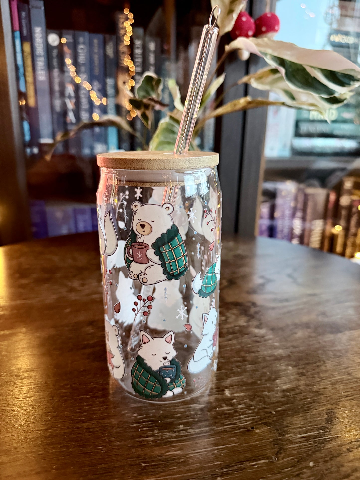 Cosy Winter Glass Tumbler