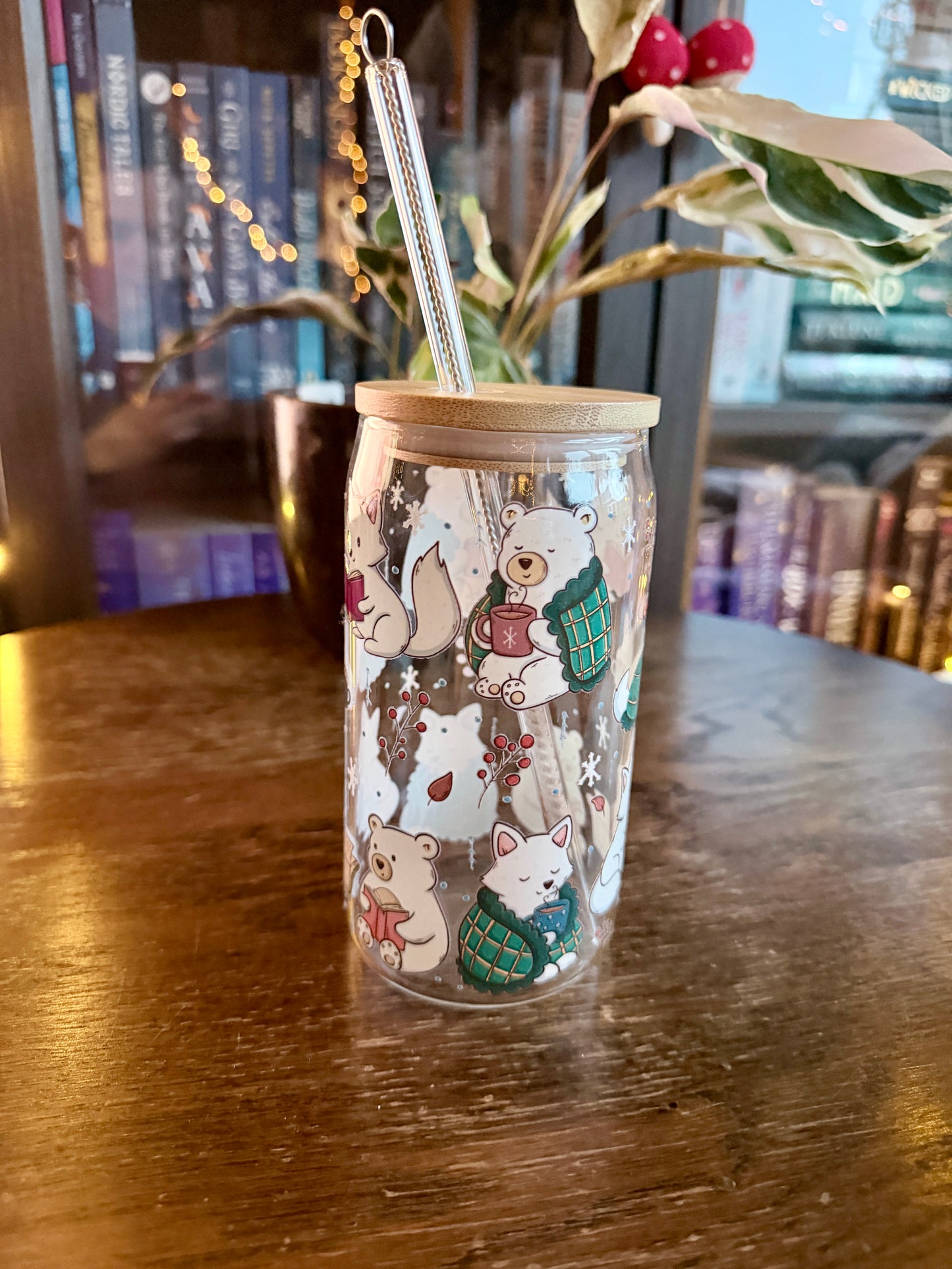Cosy Winter Glass Tumbler