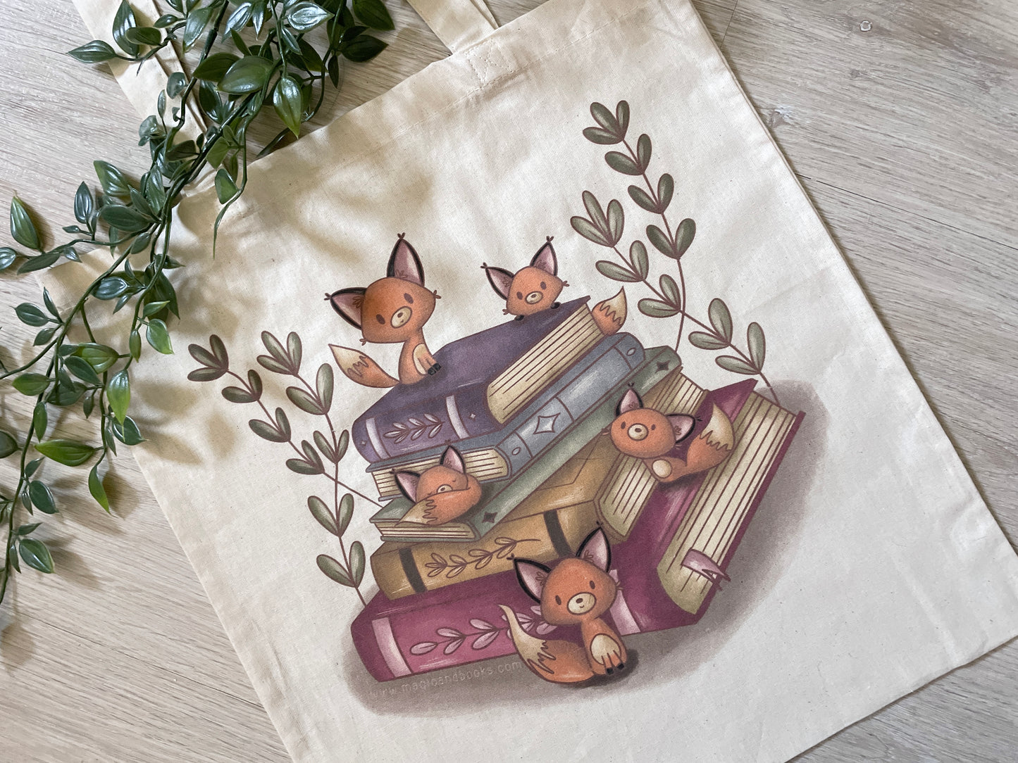 Foxes & Books Tote Bag