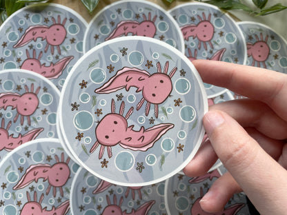 Two Axolotls Die Cut Sticker
