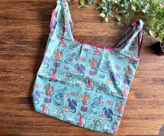 Reading Dragon Reusable Foldable Bag