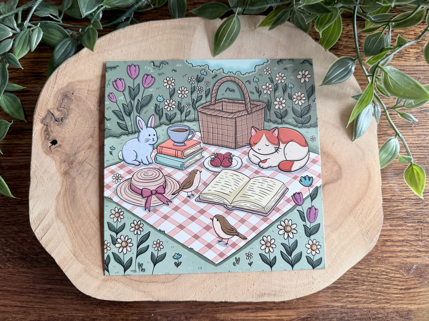 Bookish Picnic Postcard