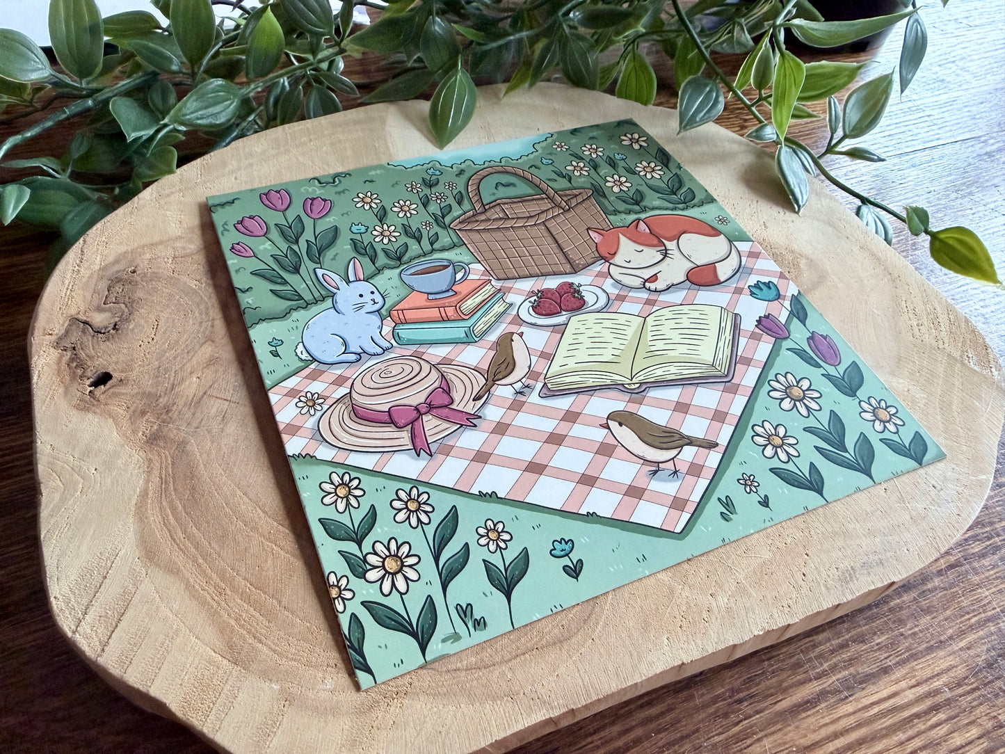 Bookish Picnic Postcard