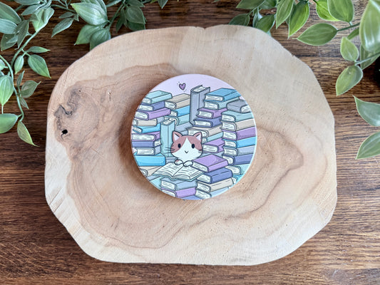 Cat Book Stack Coaster