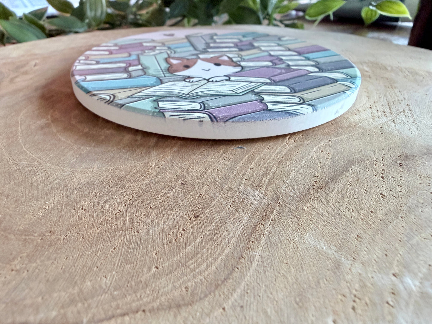 Cat Book Stack Coaster