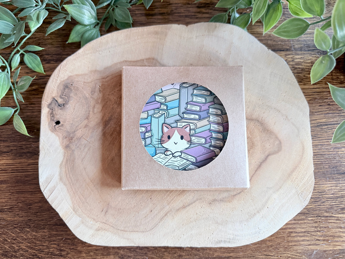 Cat Book Stack Coaster