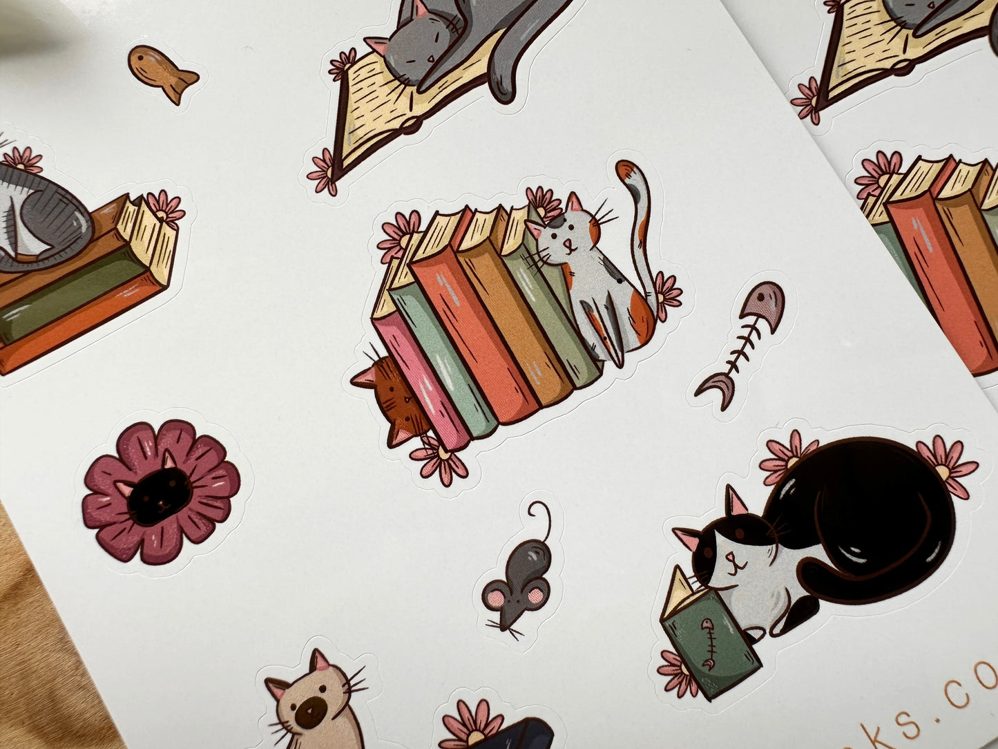 Cats & Books Sticker Sheet