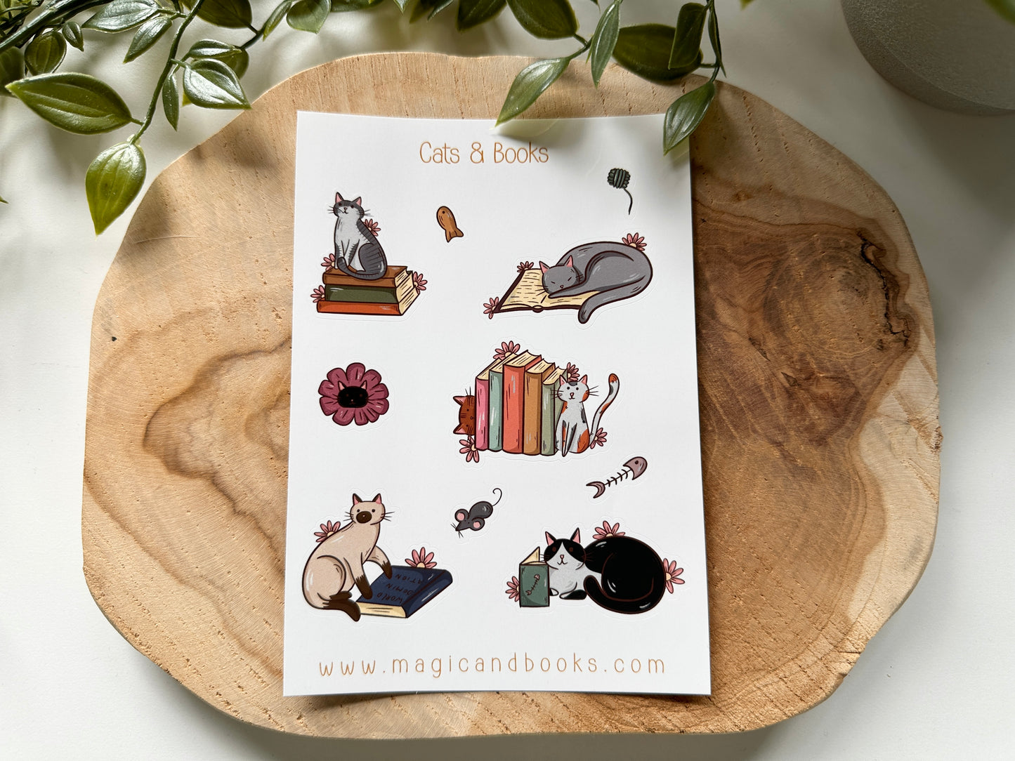 Cats & Books Sticker Sheet