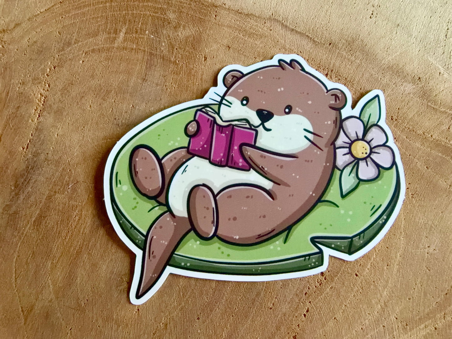 Autocollant découpé Lily Pad Otter