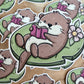 Autocollant découpé Lily Pad Otter