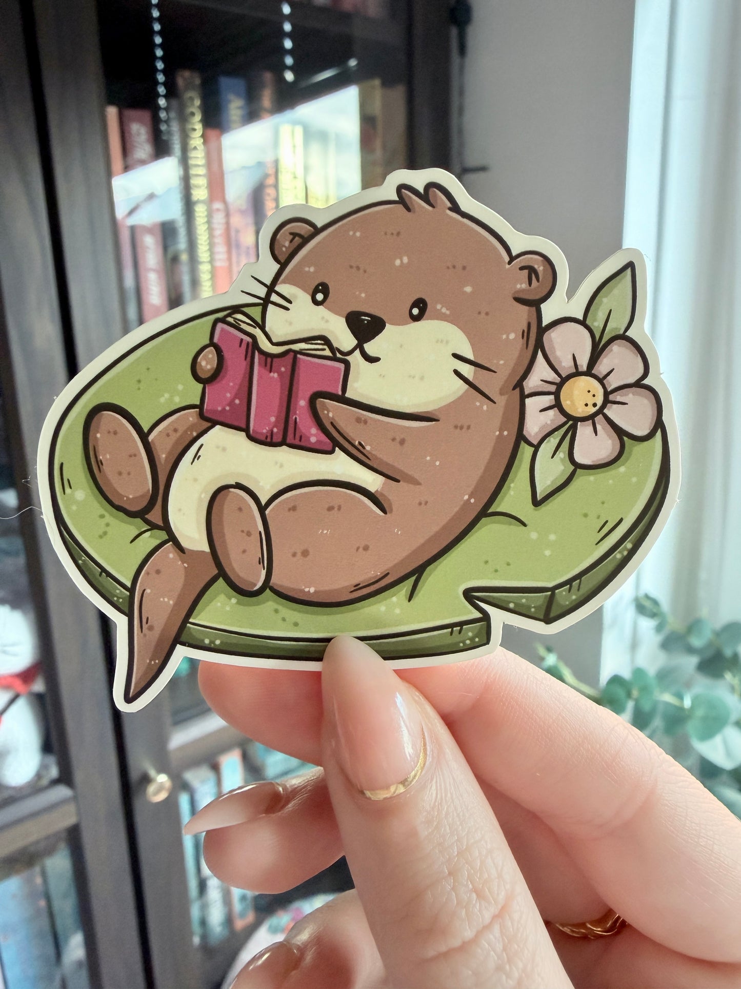 Autocollant découpé Lily Pad Otter