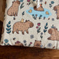 Capybara and Tiny Duck Buchhülle (Eigenes Design)