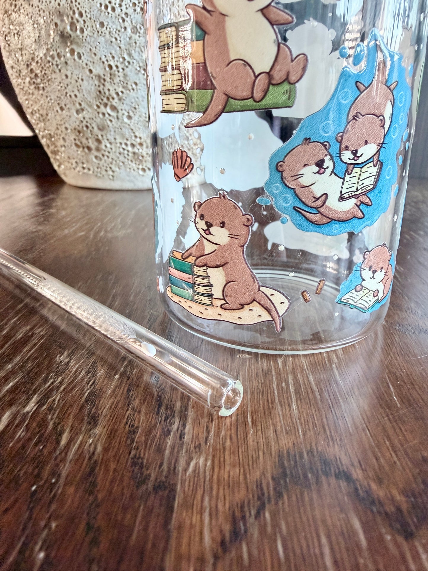 Playful Otters Gobelet en verre