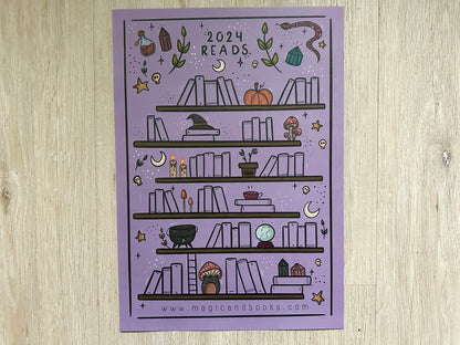 2024 Reading Tracking A3 Poster Witchy | 50 Books