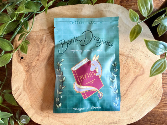 Book Dragons Enamel Pin Blind Bag