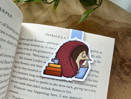 Reading Hedgehog Magnetic Bookmark