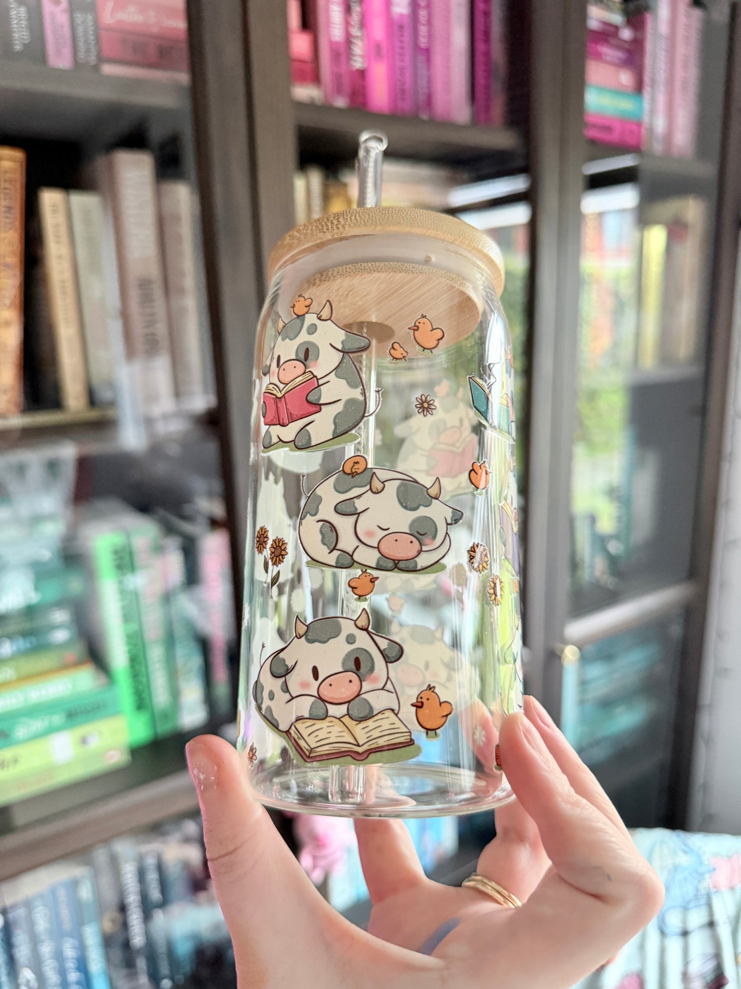 Cows and Baby Chickens Gobelet en verre