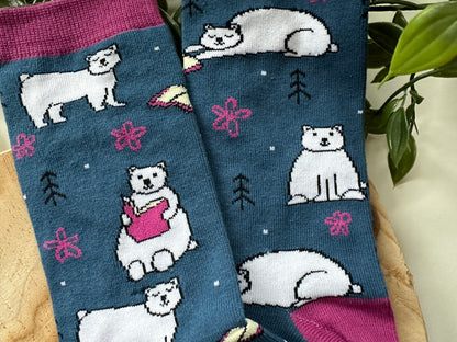 Reading Polar Bears Socks