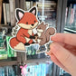 Fox and Squirrel Die Cut Sticker