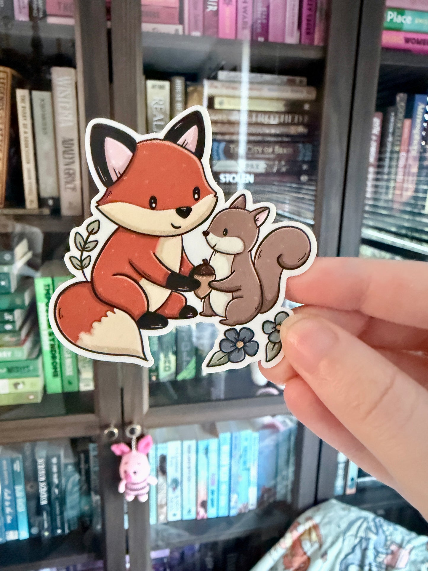 Fox and Squirrel Die Cut Sticker
