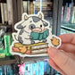 Reading Cow Die Cut Sticker