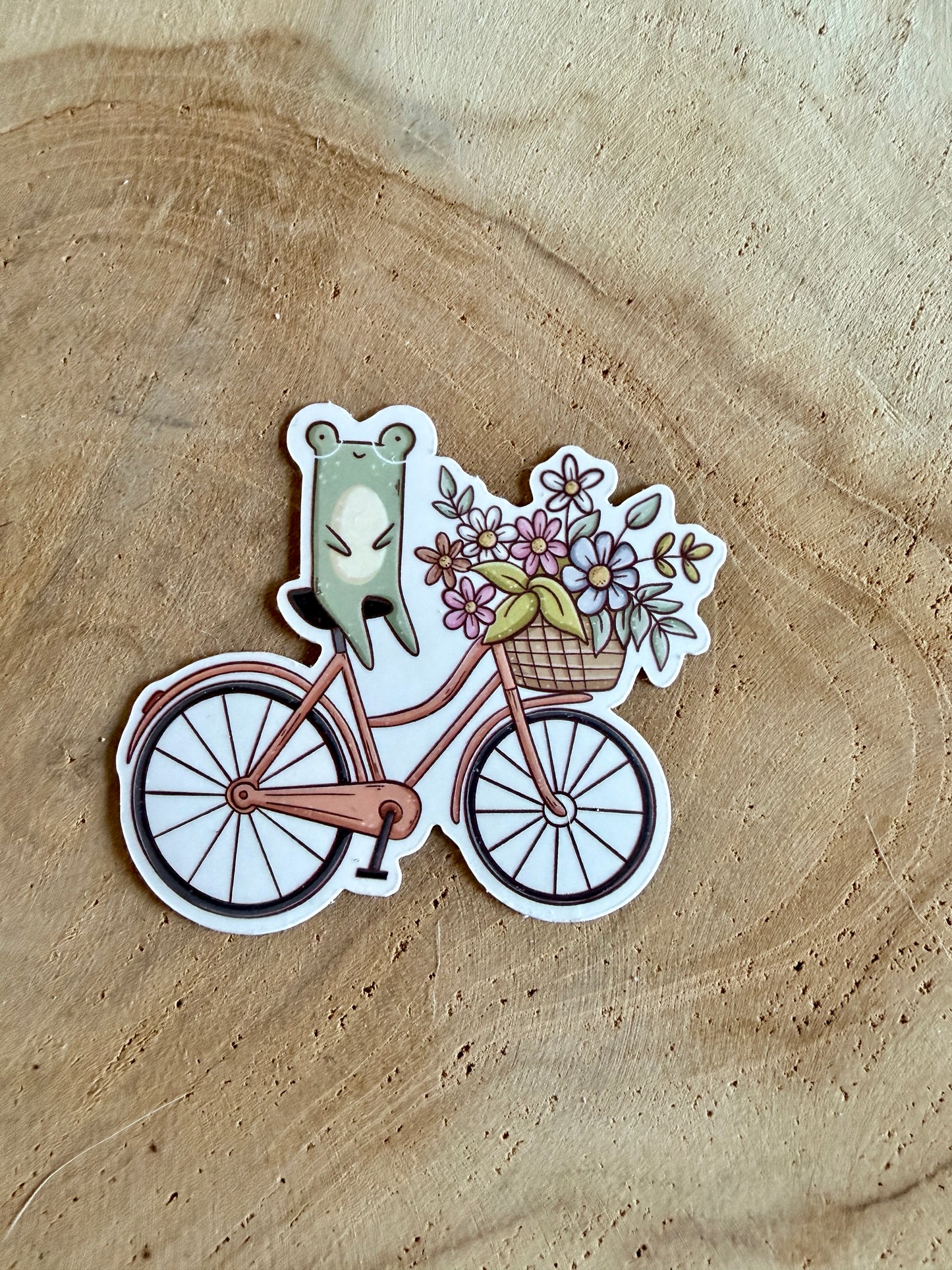 Frog on Bicycle Stanzaufkleber