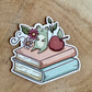 Frog and Flowers on Books Stanzaufkleber