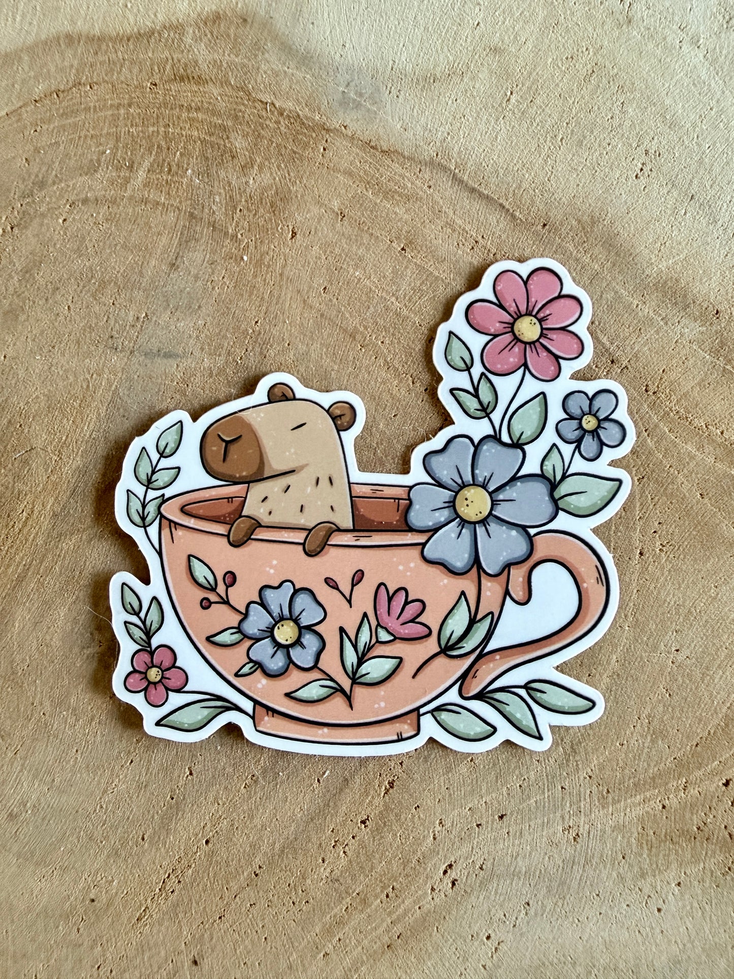 Tea Cup Capybara Stanzaufkleber