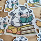 Reading Cow Die Cut Sticker
