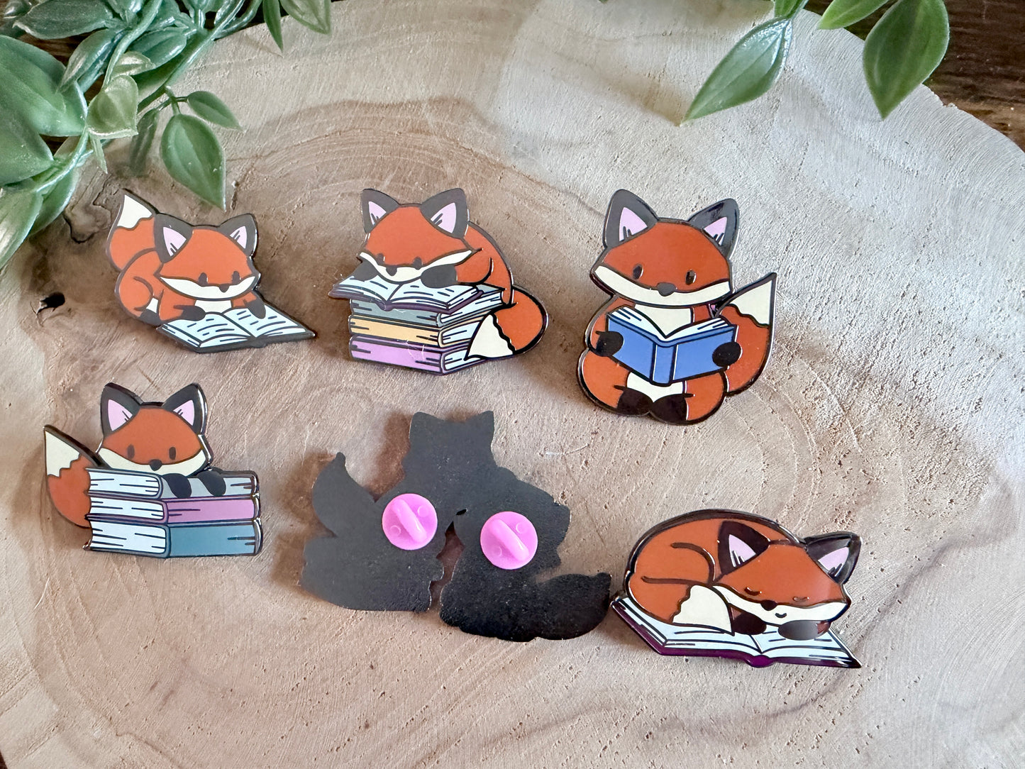 Book Foxes Enamel Pin Blind Bag