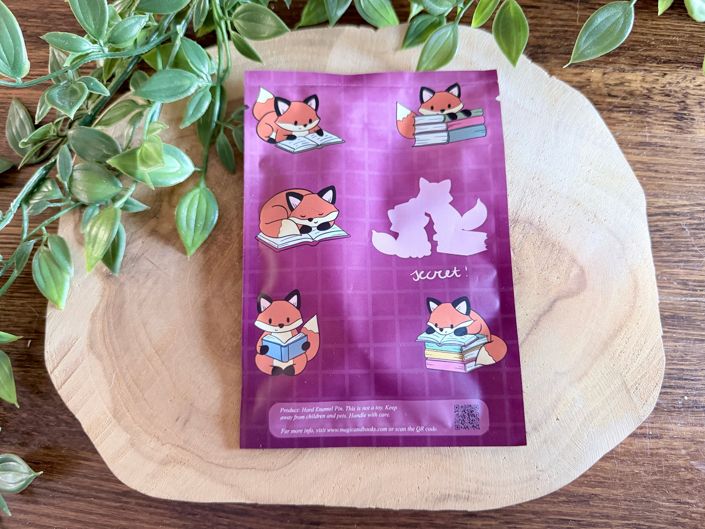 Book Foxes Enamel Pin Blind Bag